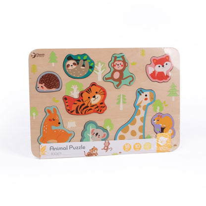 Classic World - Wooden Puzzle - Animals - 10pcs