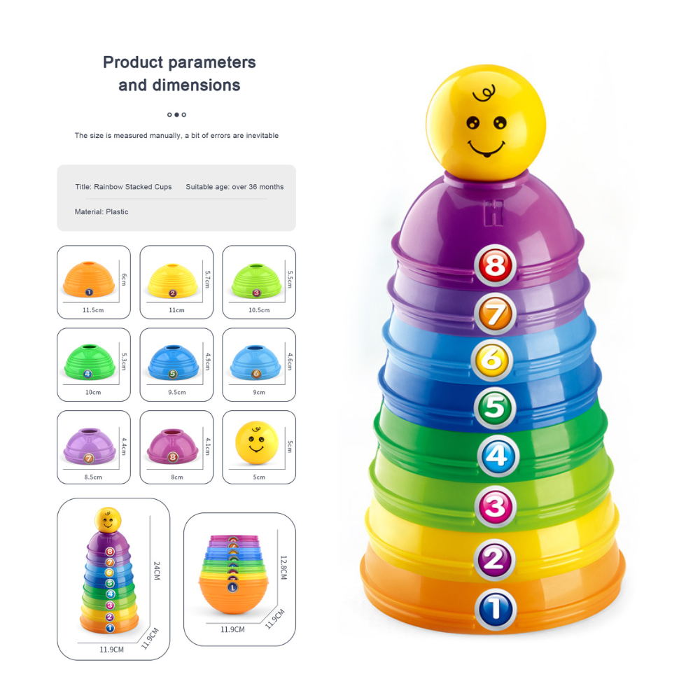 Cogo - Rainbow Stacking Cups - 9 Pieces