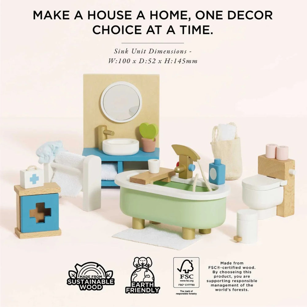 Le Toy Van - Dolls House Furniture: Bathroom - 19pcs