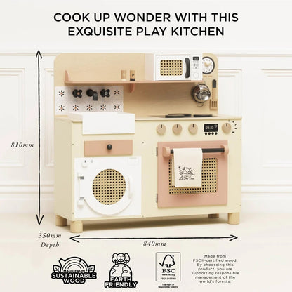 Le Toy Van - Family Size Rattan Wooden Play Kitchen