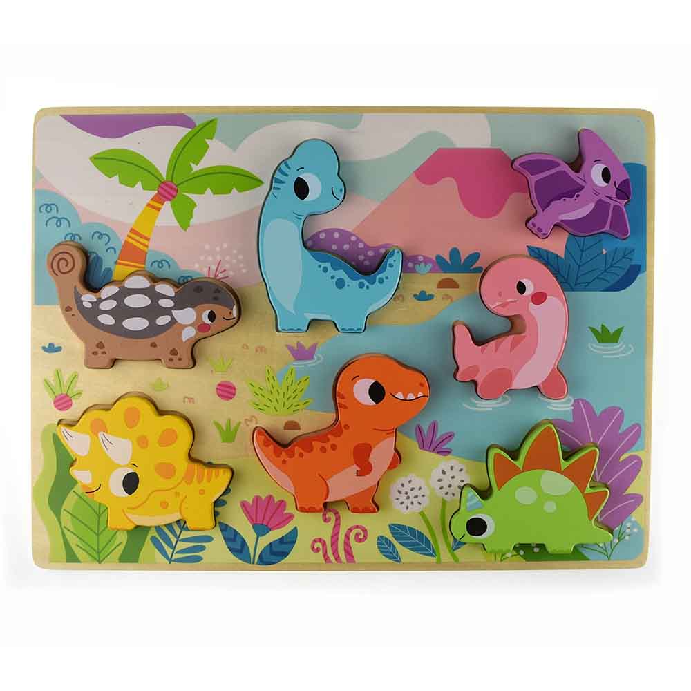 TookyToy - Wooden Chunky Dinosaur Puzzle - Motherhood