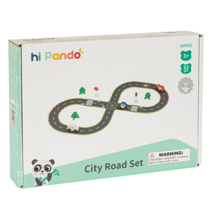 hi Pando - Wooden City Road Puzzle Set - 32pcs