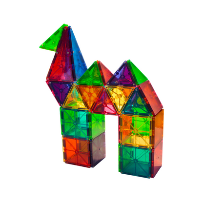 Magna-Tiles - Magnetic Construction Set - Translucent Colours - 100pcs