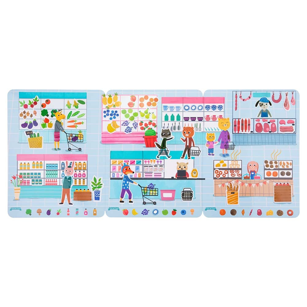 TookyToy - Silicone Sticker Book - Animal Market
