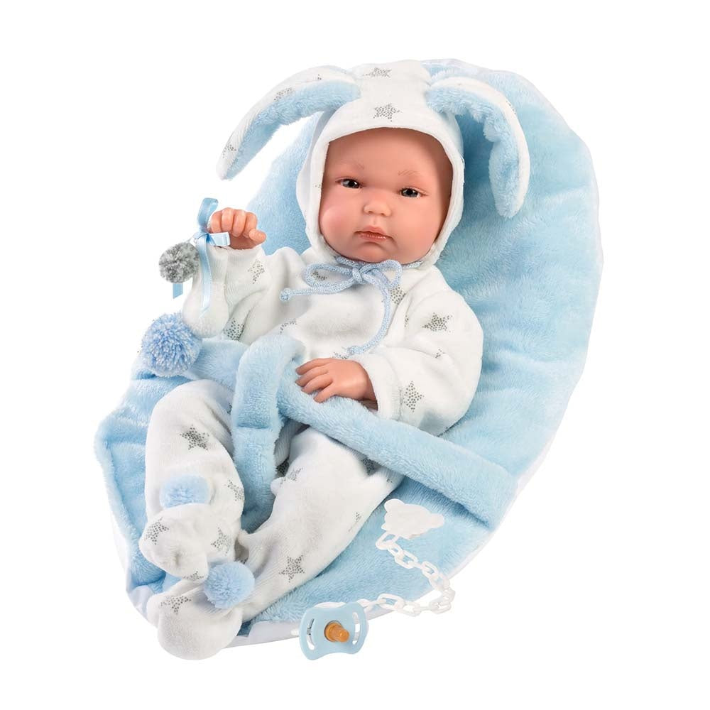 Llorens - Anatomically Correct Baby Boy Doll with Clothing & Carrier Seat: Bimbo - 35cm