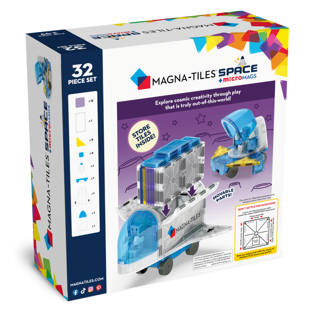 Magna-Tiles - Magnetic Construction Set - MagneticSpace - 32pcs