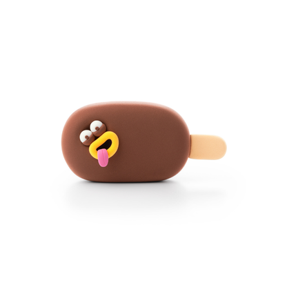 Hey Clay - Modelling Air-Dry Clay with Fun Interactive App - Choco Pop, Series Nice Ice Cream, 3 cans