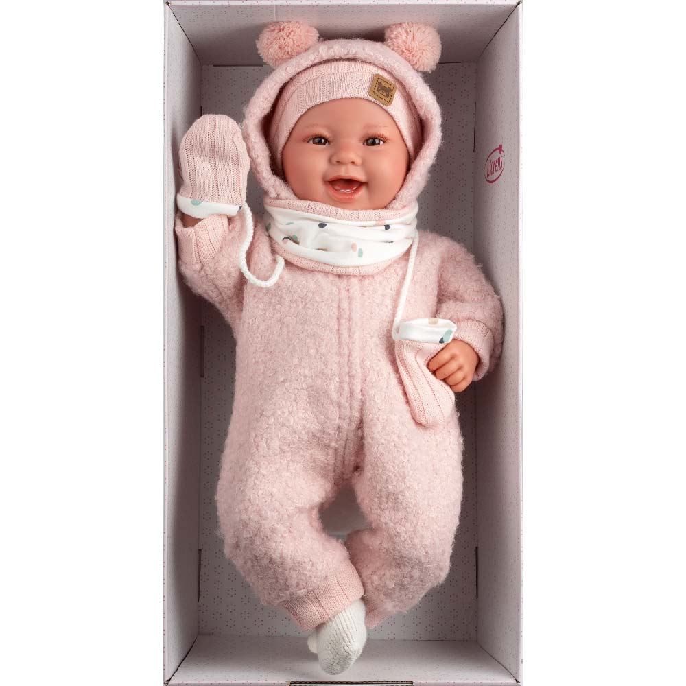 Llorens - Newborn Baby Girl Doll with Laughing Mechanism, Clothing & Cushion: Tala - 44cm