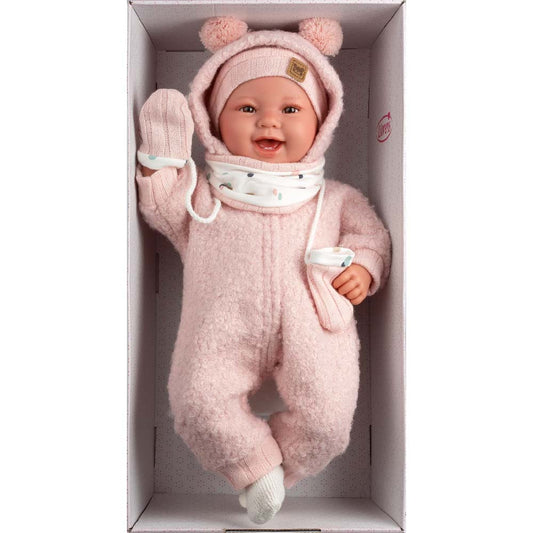 Llorens - Newborn Baby Girl Doll with Laughing Mechanism, Clothing & Cushion: Tala - 44cm