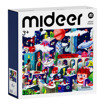 Mideer - Artist Puzzle: Metropolis - 352 Piece Illustrated City Jigsaw for Kids