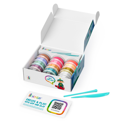 Hey Clay - Modelling Air-Dry Clay with Fun Interactive App - Polar Fun, 15 cans