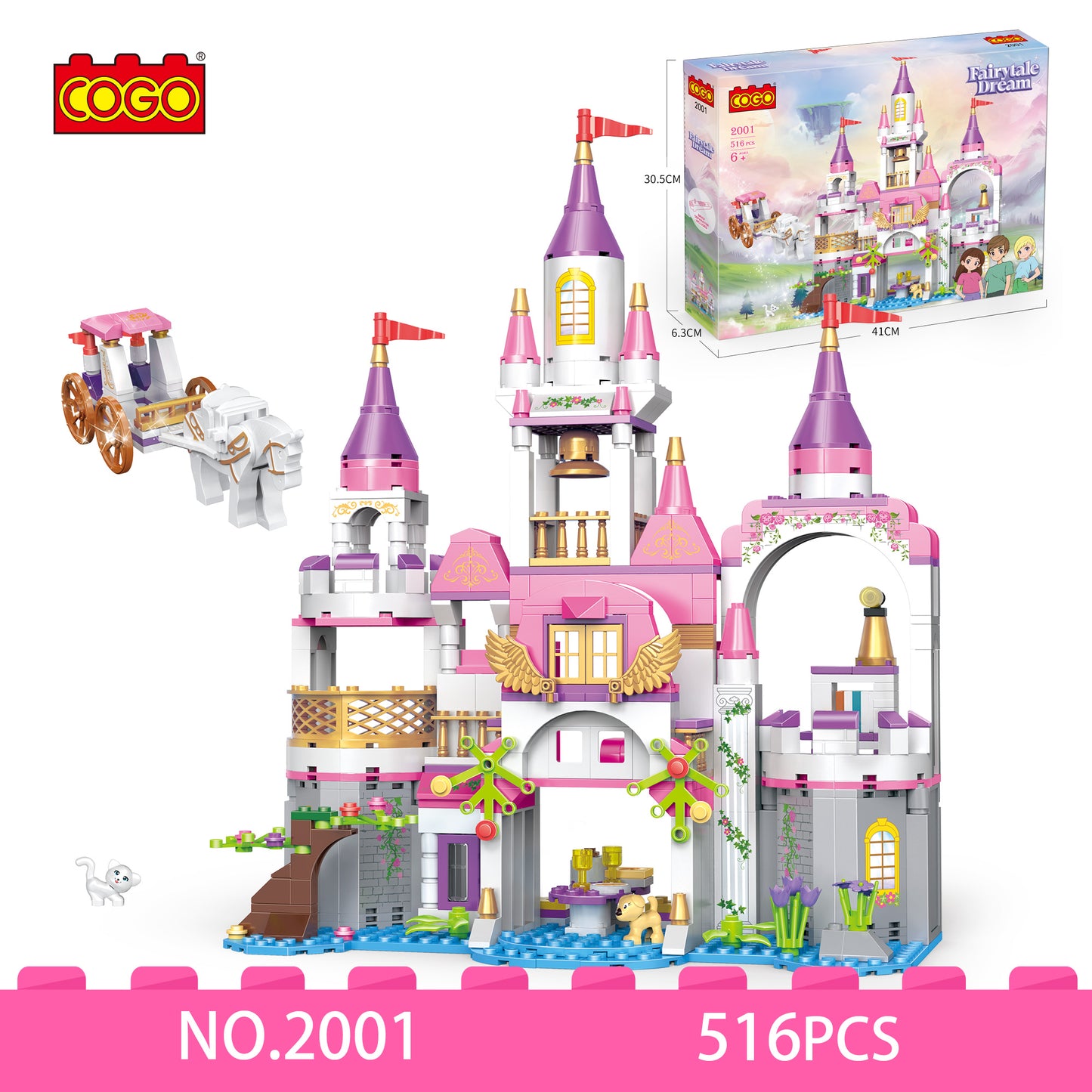 Cogo - Building Block Set - Fairytale Dream Castle - 516 Pieces