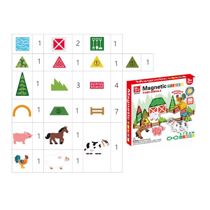 Magnetic Tiles - Farm Animal Set - 30 Pieces