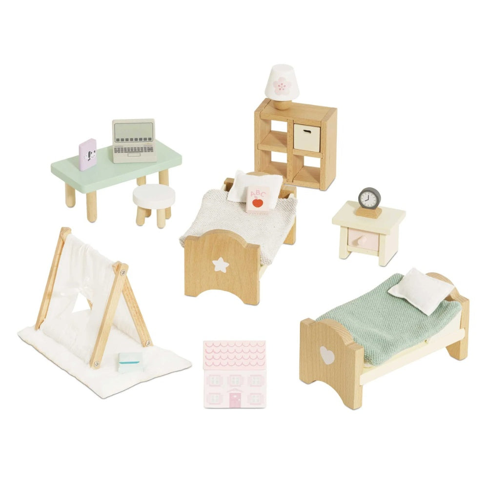 Le Toy Van - Pretend & Play - Dolls House Furniture: Child's Bedroom - 24pcs