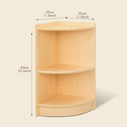 TookyToy - Wooden Corner Shelf and Toy Storage for Kids Room: Plywood 60x30cm