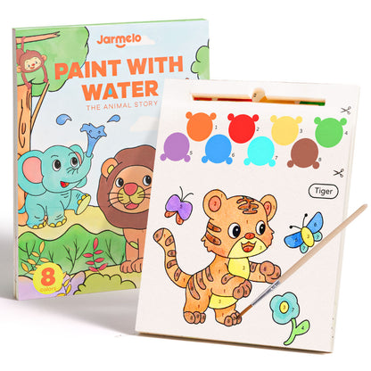 Jar Meló - Watercolour Painting Book - 20 Pages & Paint Brush - Animals