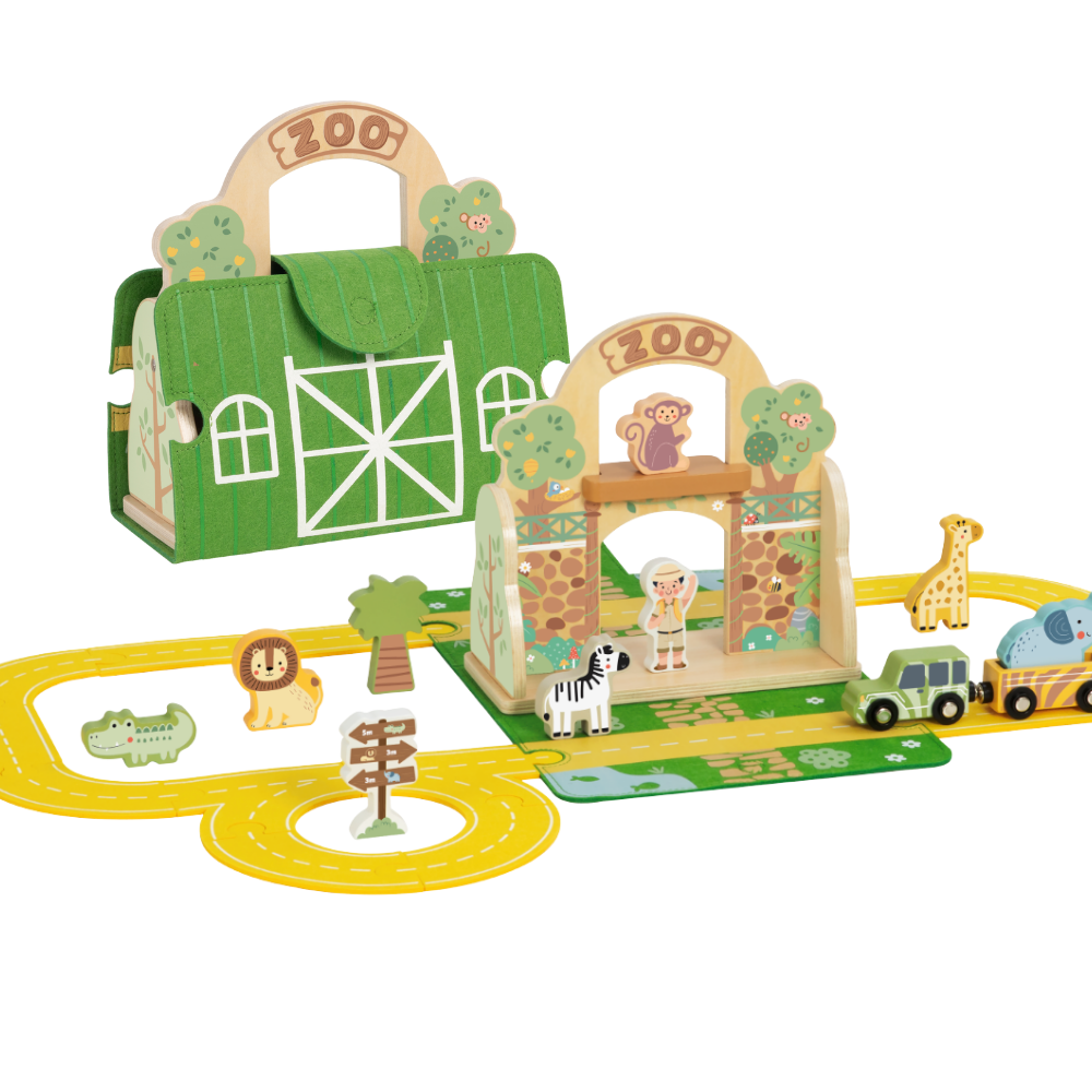 TookyToy - Pretend Play Story Box: Zoo Toy Set in Carry Case