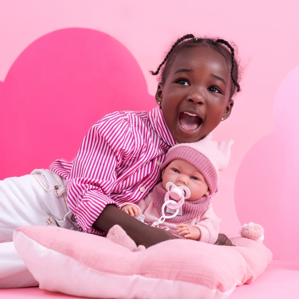 Llorens - Anatomically Correct Baby Girl Doll with Outfit & Pink Cushion: Nica - 40cm
