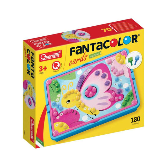 Quercetti - FantaColor Nature Peg Board Set - Mosaic Art Activity with Pattern Cards