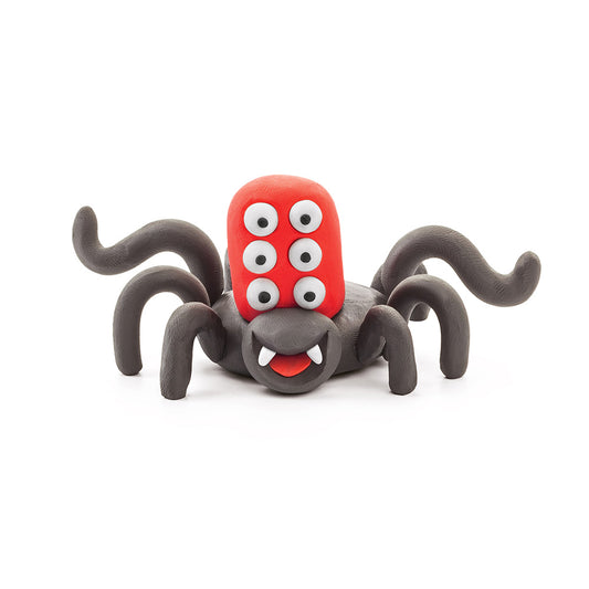Hey Clay - Modelling Air-Dry Clay with Fun Interactive App - Spider, series Bugs, 3 cans - Motherhood