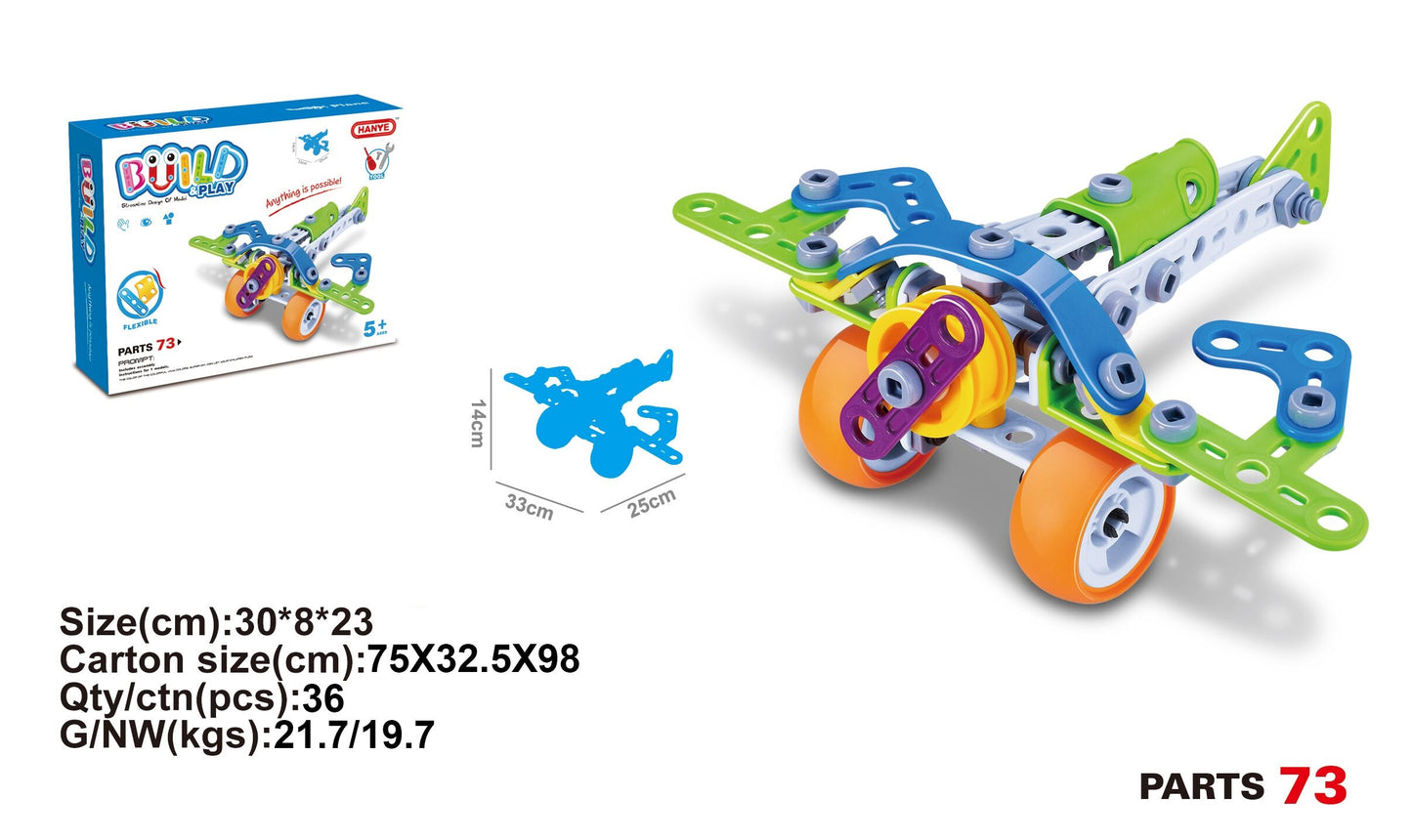 Cogo - Build & Play - Plane Construction Set - 75 Pieces