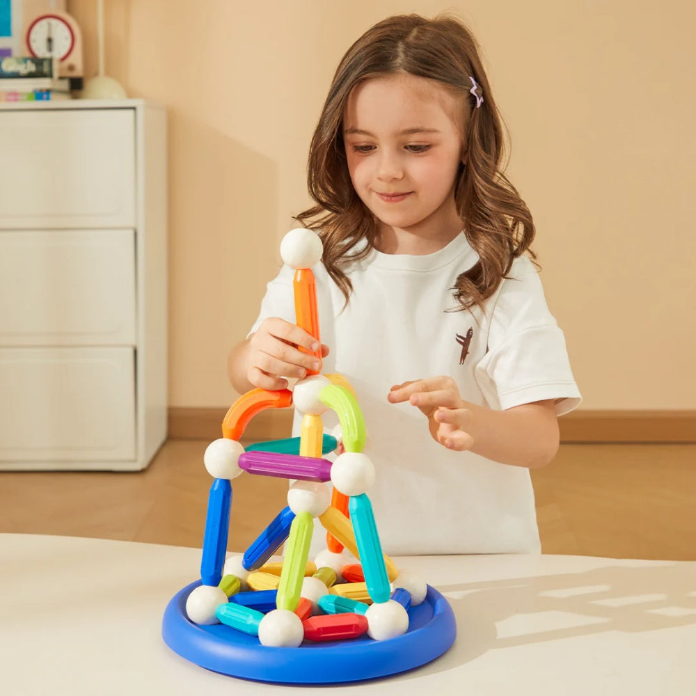 Mideer - Rainbow Magnetic Building Sticks STEM Construction Toy - 60 Pieces