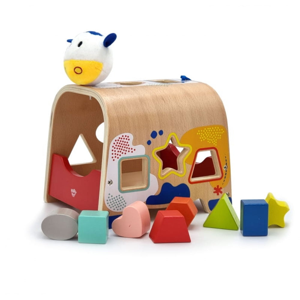 TookyToy - Wooden Shape Sorter with Blocks