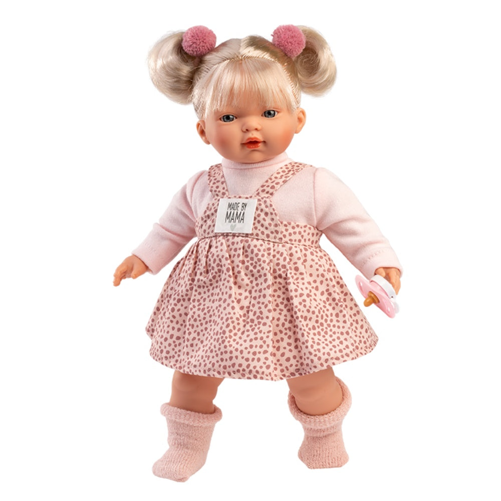 Llorens - Baby Girl Doll with Crying Mechanism, Pink Clothing & Accessories: Roberta - 33cm