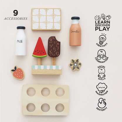 Le Toy Van - Wooden Freestanding Fridge Freezer - 10pcs