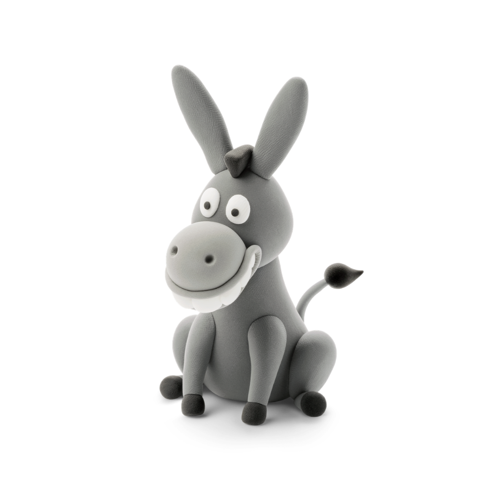 Hey Clay - Modelling Air-Dry Clay with Fun Interactive App - Donkey, Series Shrek, 5 cans