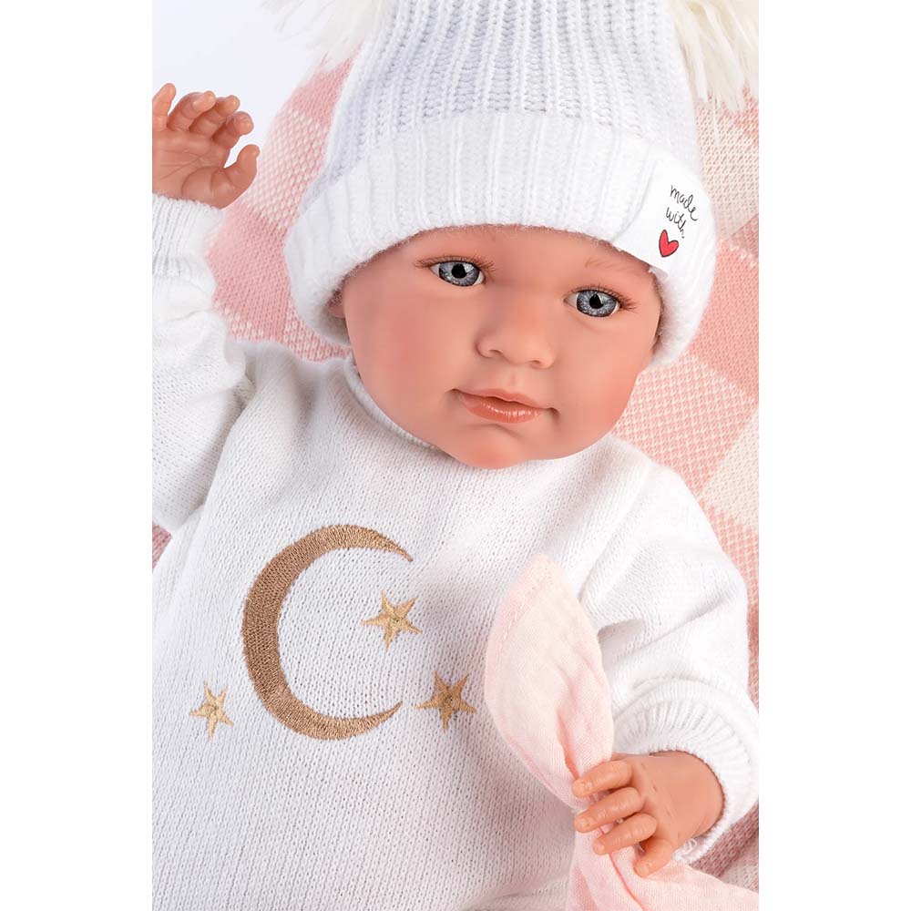 Llorens - Baby Girl Doll with Crying Mechanism, Clothing & Bed Cushion: Mimi - 42cm