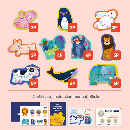 Mideer - Level Up Puzzles - 10-in-1 - Level 1 Animals