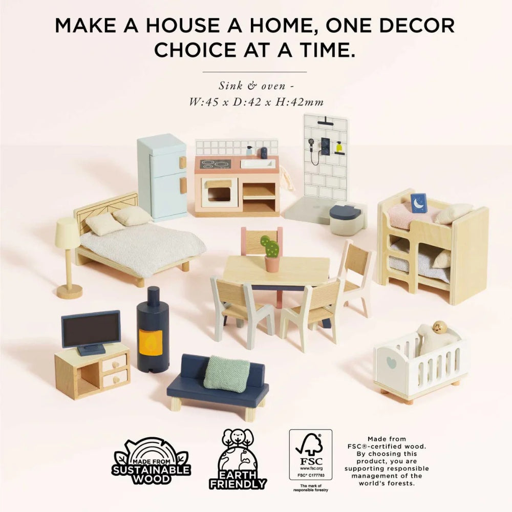 Le Toy Van - Complete Dolls House Furniture Set - 35pcs
