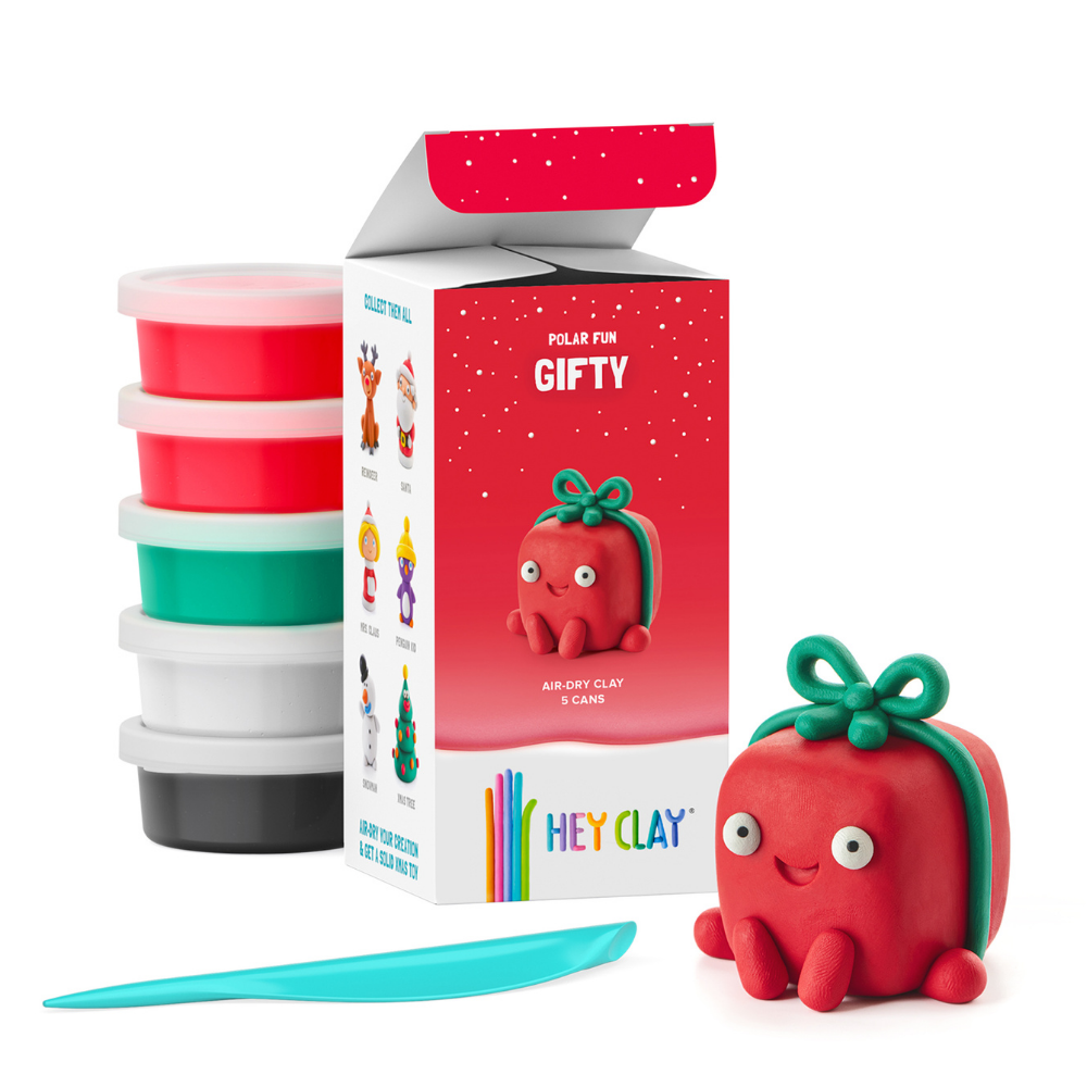 Hey Clay - Modelling Air-Dry Clay with Fun Interactive App - Gifty, Christmas Series, 5 cans