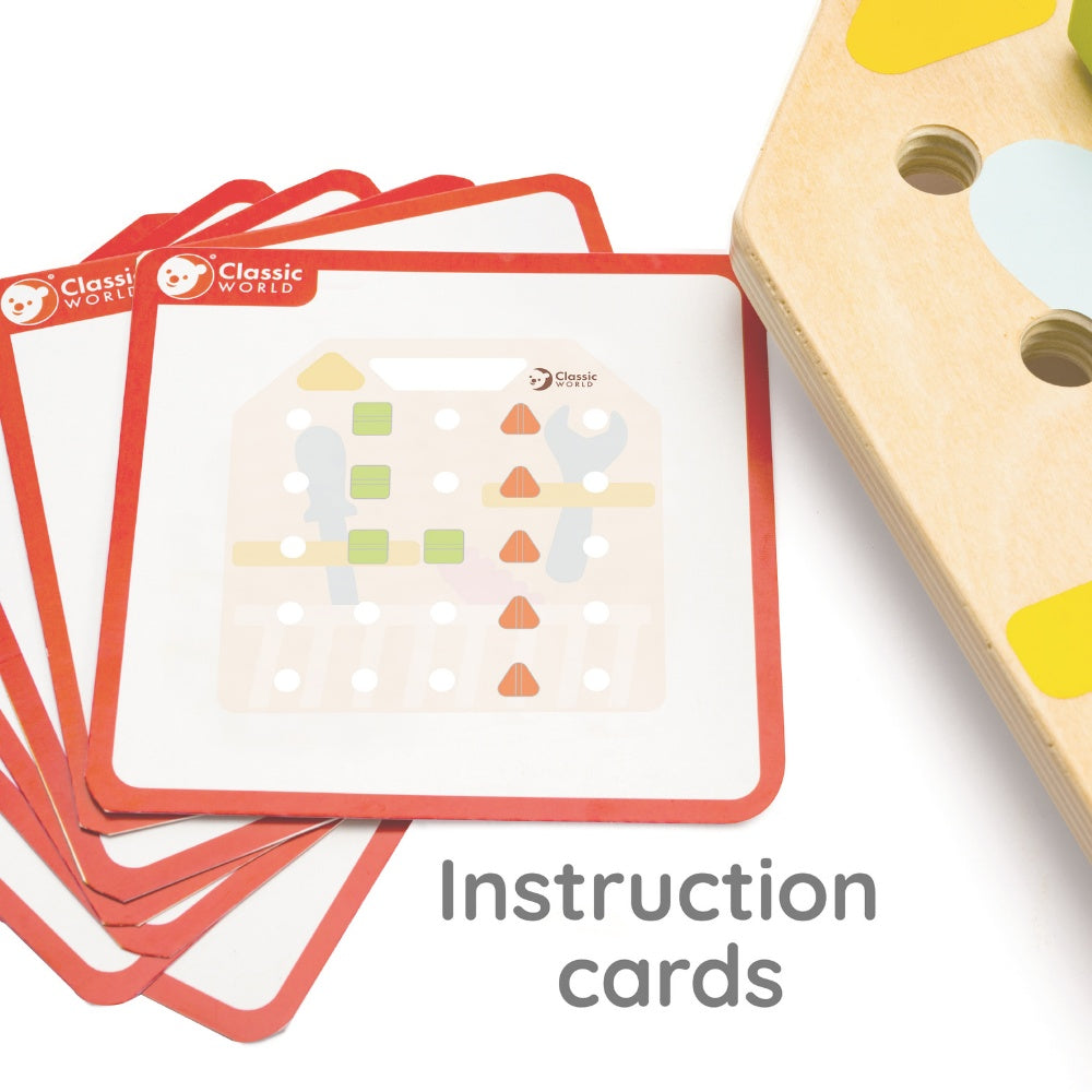 Classic World - Play & Learn - Wooden Screw Board Fine Motor Activity Toy