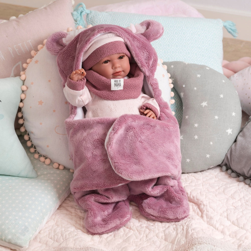 Llorens - Baby Girl Doll with Crying Mechanism, Clothing & Sleeping-bag: Mimi - 42cm