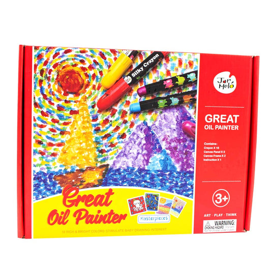 Jar Meló - Silky Crayon Arts & Crafts Kit - 16 Twistable Oil Crayons with Canvas & Frames - Motherhood
