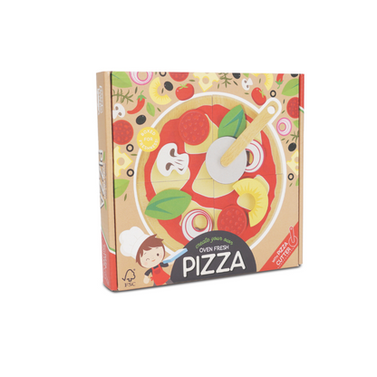 Le Toy Van - Wooden Pizza & Toppings with Slice Cutter - 13pcs