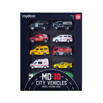 Mideer - Alloy Racing Cars - City Vehicles Toy Cars for Kids 10pcs