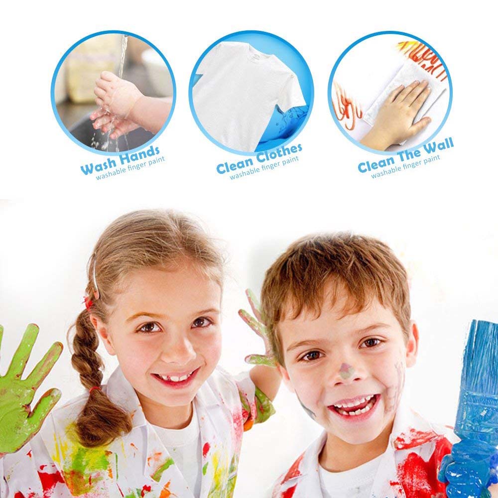 Jar Meló - Finger Paint - Non-Toxic & Safe for Kids - 10 Colours