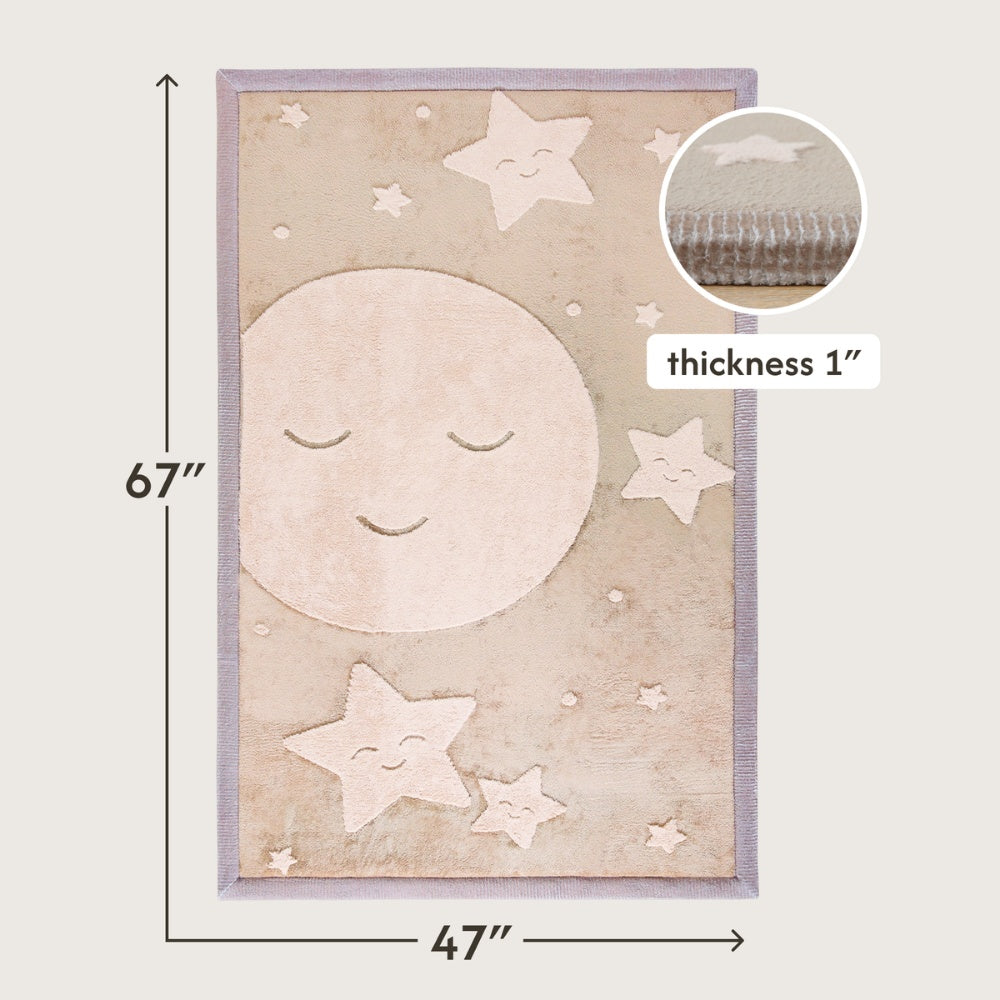 Hakuna Matte - CloudSoftRise Play Mat 3D Carpet - Moon & Stars 170 x 120 x 2.5 cm