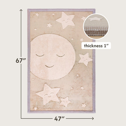 Hakuna Matte - CloudSoftRise Play Mat 3D Carpet - Moon & Stars 170 x 120 x 2.5 cm
