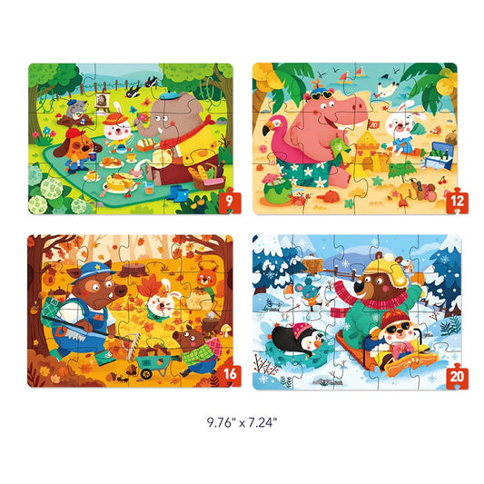 Mideer - Level Up Puzzles - 4-in-1 - Level 2 Seasons Of The Forest