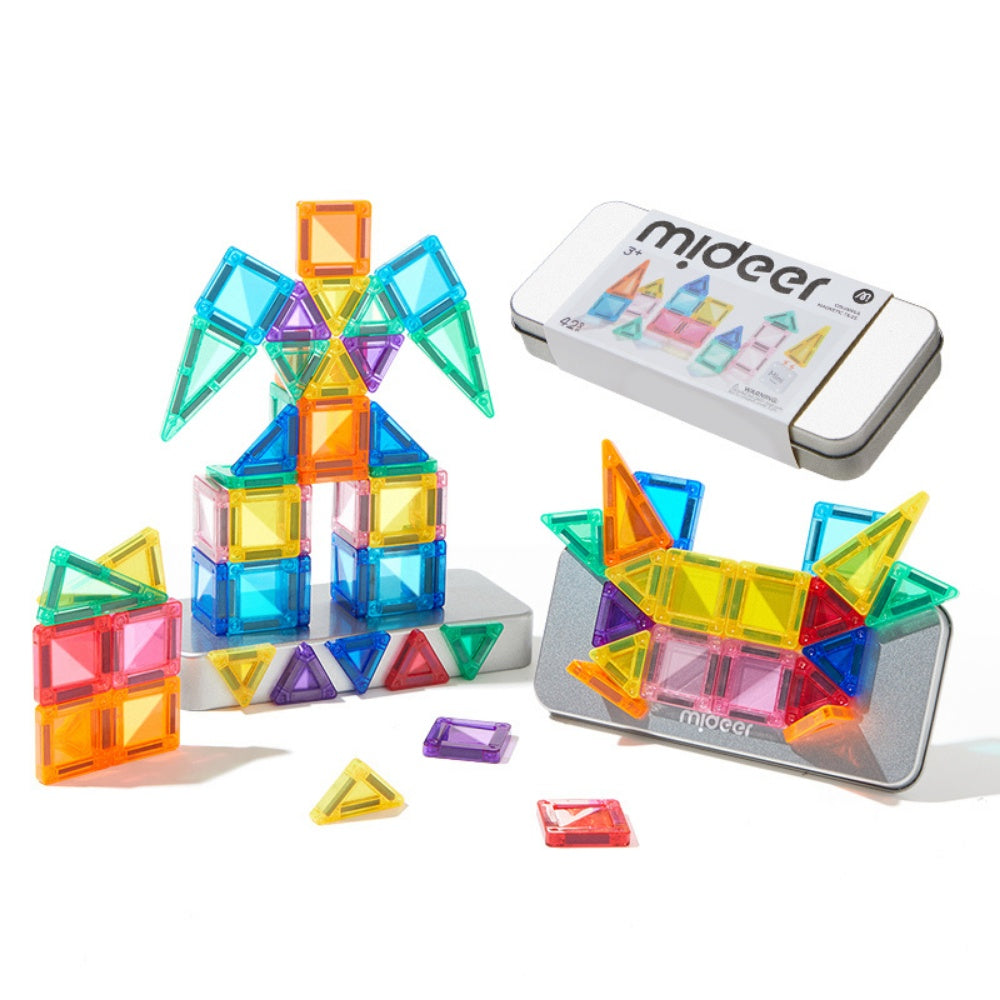 Mideer - Colourful Mini Magnetic Tiles Building Set - 42pcs