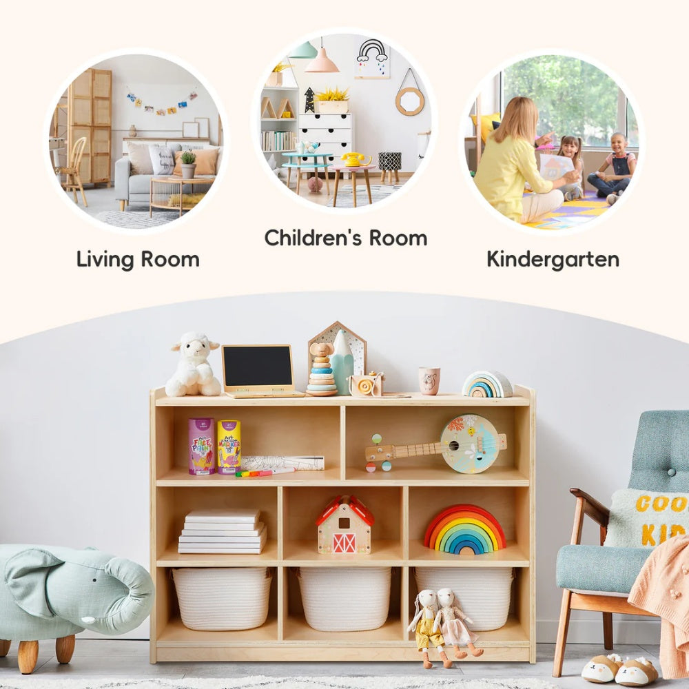 TookyToy - Wooden Shelf and Toy Storage for Kids Room: Plywood 90x113cm