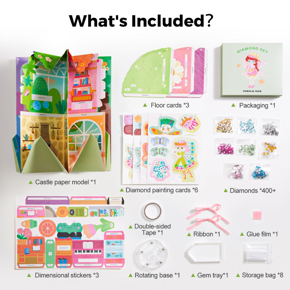 Jar Meló - Diamond Art Dollhouse - Fairy Castle Craft & Play Set