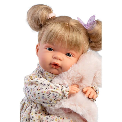 Llorens - Baby Girl Doll with Crying Mechanism, Clothing, Fur Vest, & Accessories: Joelle - 38cm