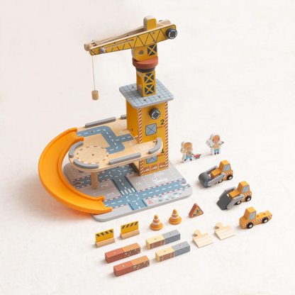 TookyToy - Pretend Play Port Crane Toy Set - 24 Pieces