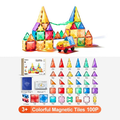 Mideer - Colourful Magnetic Tiles Building Set - 100pcs