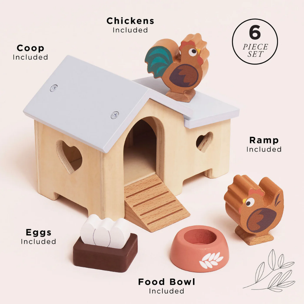 Le Toy Van - Dolls House Furniture: Chicken Coop Playset - 6pcs